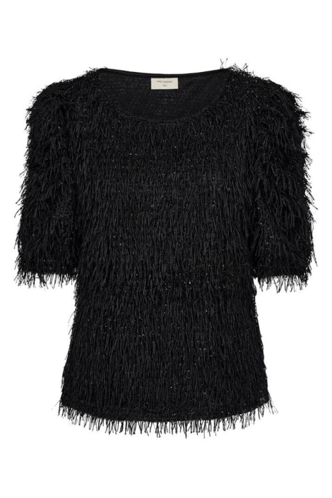 Freequent zwarte dames blouse | Vooraanzicht