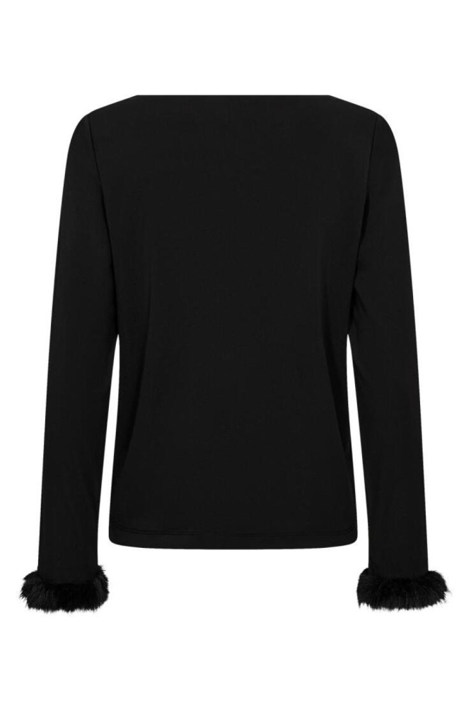 Freequent zwarte dames t-shirt | Achteraanzicht