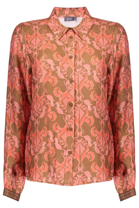 Geisha camel dames blouse | Vooraanzicht