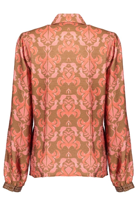 Geisha camel dames blouse | Achteraanzicht