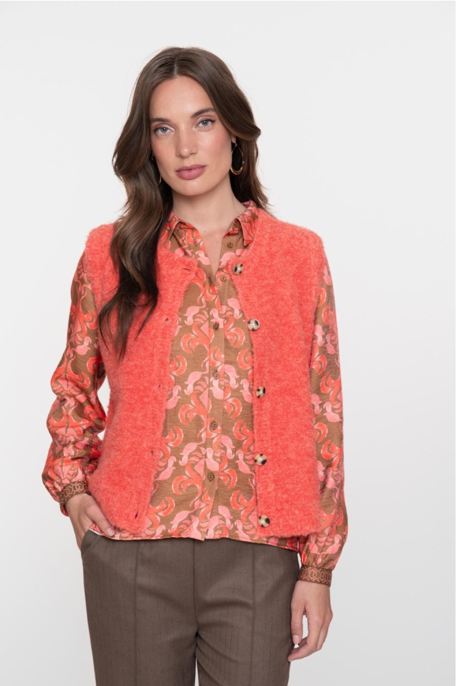 Geisha camel dames blouse | Model