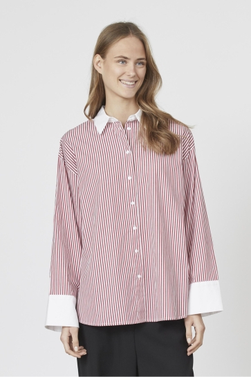 SisterS point Blouse VISKA SH2 18307 RED STRIPE