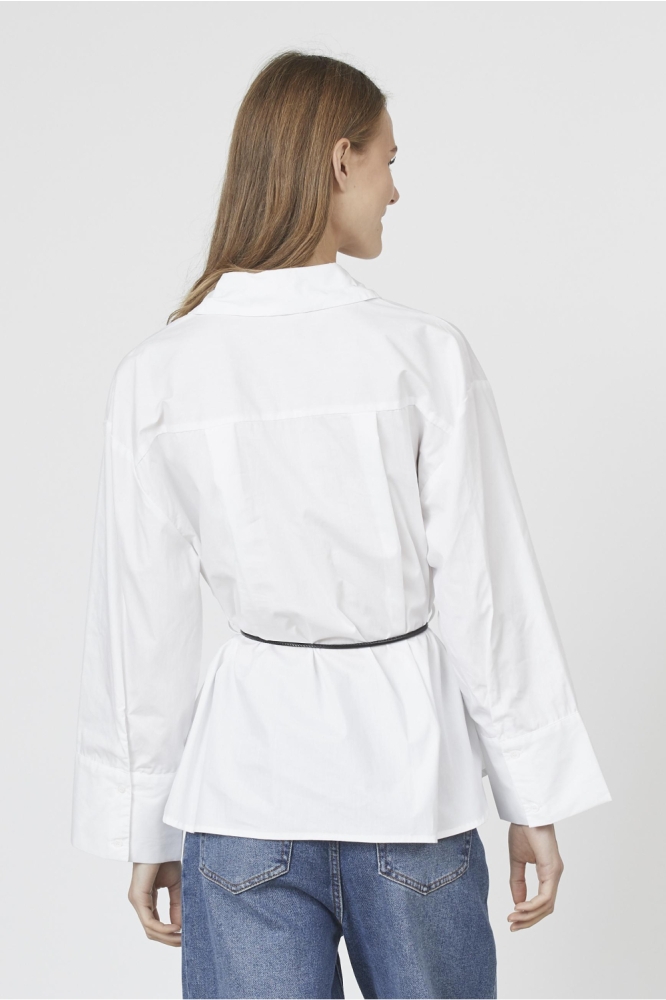 SisterS point witte dames blouse | Model achteraanzicht