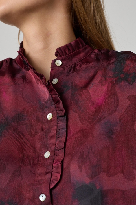 SisterS point bordeaux dames blouse | Close up