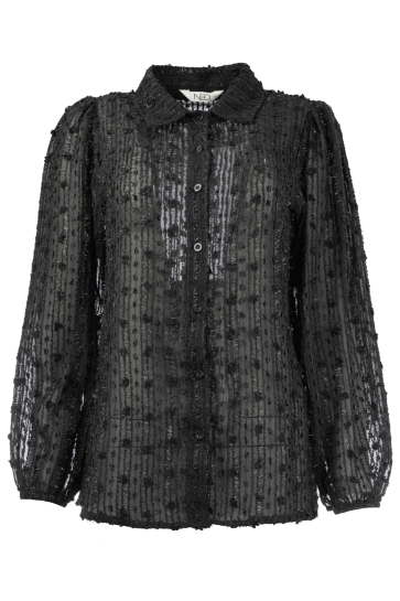 NED Blouse MAYLIERI LS RMJ FANCY STRIPE VOILE 25W1 U374 01 900 black