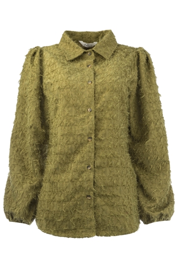 NED Blouse MAYLIERI LS RMJ HAIRY AUSBRENNER 25W1 U380 01 288 peat moss green