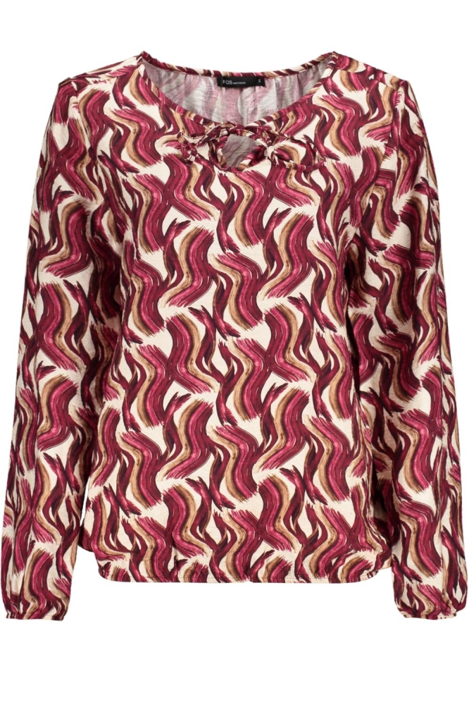 FOS Amsterdam bordeaux dames blouse | Vooraanzicht