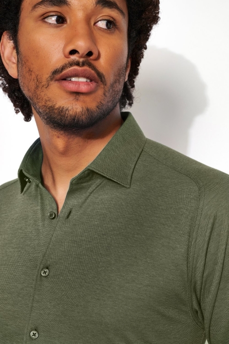 Desoto groene heren overhemd | Close up