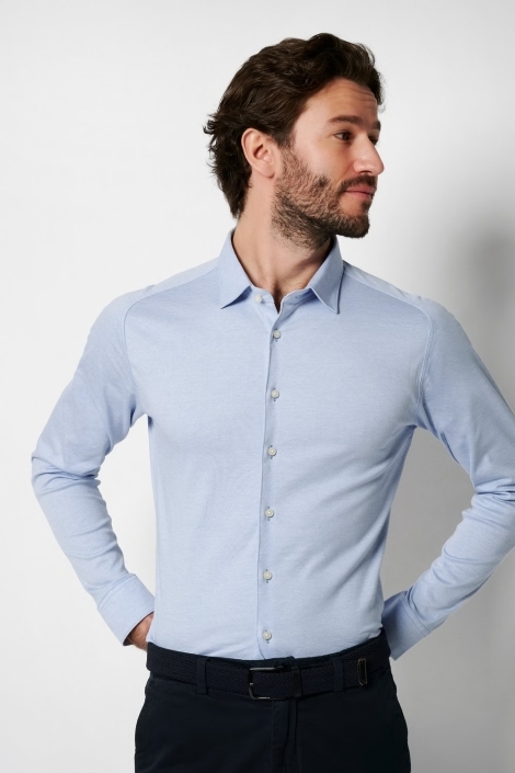 Desoto blauwe heren overhemd | Model vooraanzicht