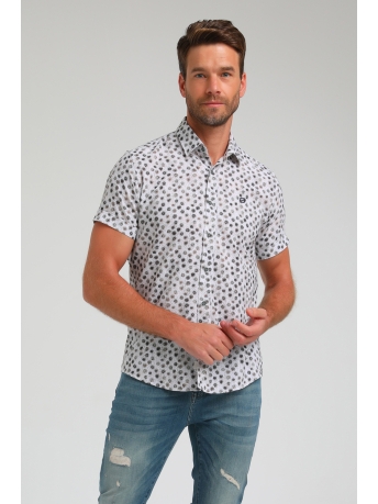 Gabbiano Overhemd OVERHEMD MET KORTE MOUWEN VAN SLUB COTTON 333542 1002 sand