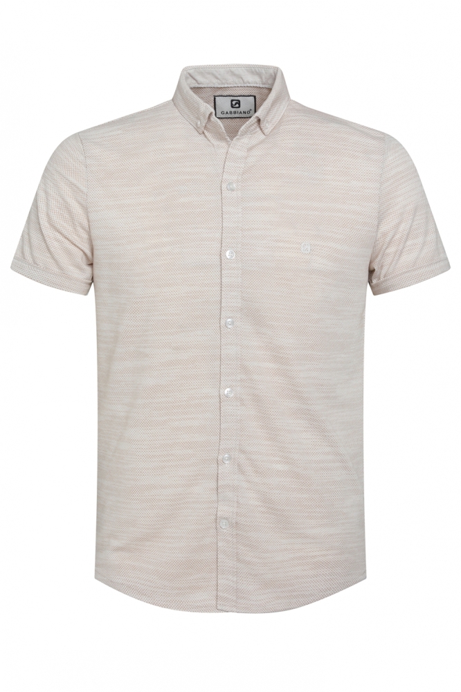 MINIMALISTISCH OVERHEMD MET KORTE MOUWEN 333544 1002 Sand