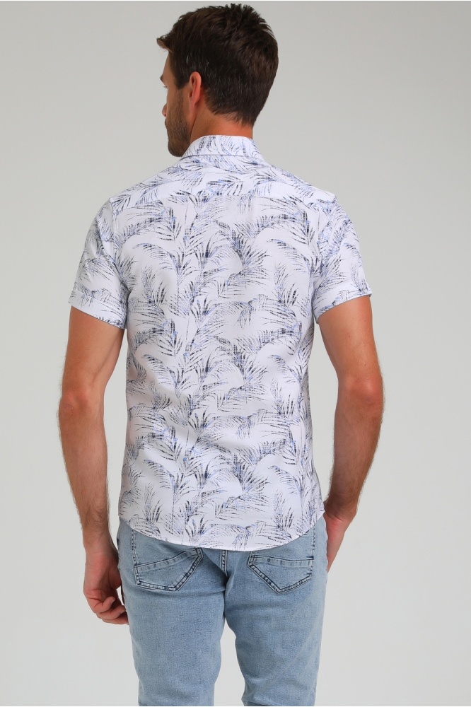 LINNEN OVERHEMD KORTE MOUW 333575 101 White