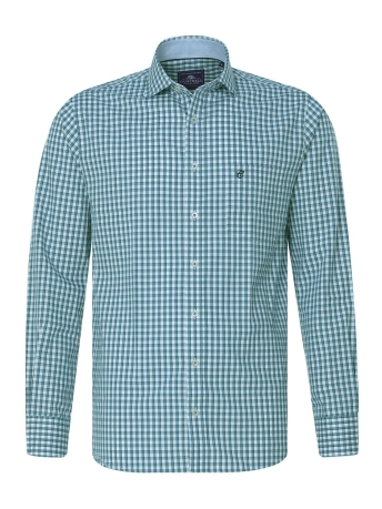 Campbell Overhemd CLASSIC CASUAL OVERHEMD 081598 3404 AQUA KLEINE RUIT