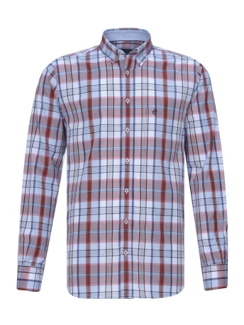 Campbell Overhemd CLASSIC CASUAL OVERHEMD 081596 6505 ORANJE GROTE RUIT