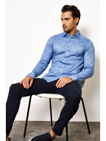Desoto Overhemd KENT 1 1 63628 3 555 SOLID LINEN DENIM