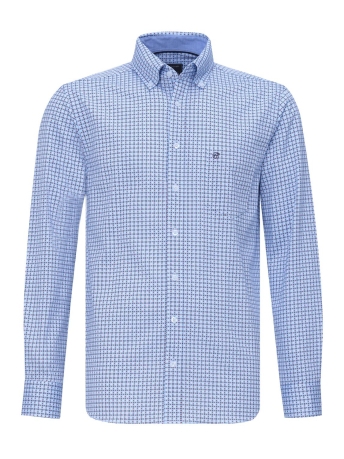 Campbell Overhemd CLASSIC CASUAL 081467 3106 LICHTBLAUW DESSIN