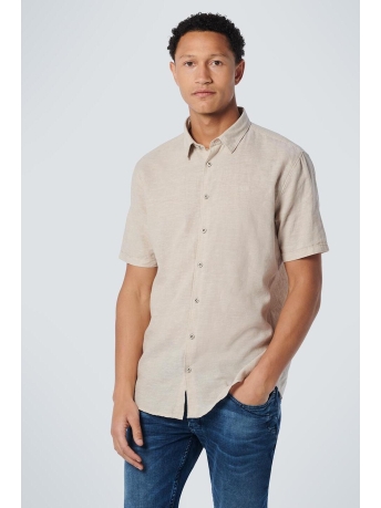 NO-EXCESS Overhemd SHIRT SHORT SLEEVE 2 COLOUR MELANGE 19490317 015 SAND