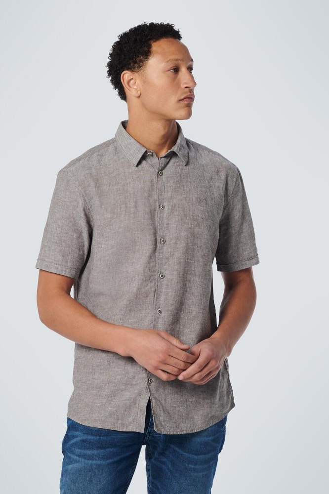 SHIRT SHORT SLEEVE 2 COLOUR MELANGE 19490317 053 ARMY