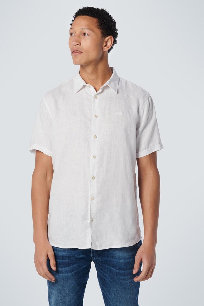 SHIRT SHORT SLEEVE LINEN 19490364SN 010 WHITE