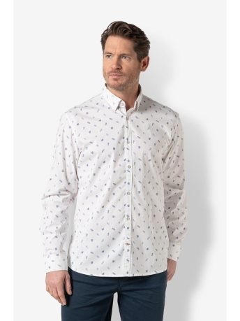 Twinlife Overhemd MEN SHIRT SMALL LEAVES TW32201 109 BLANC DE BLANC