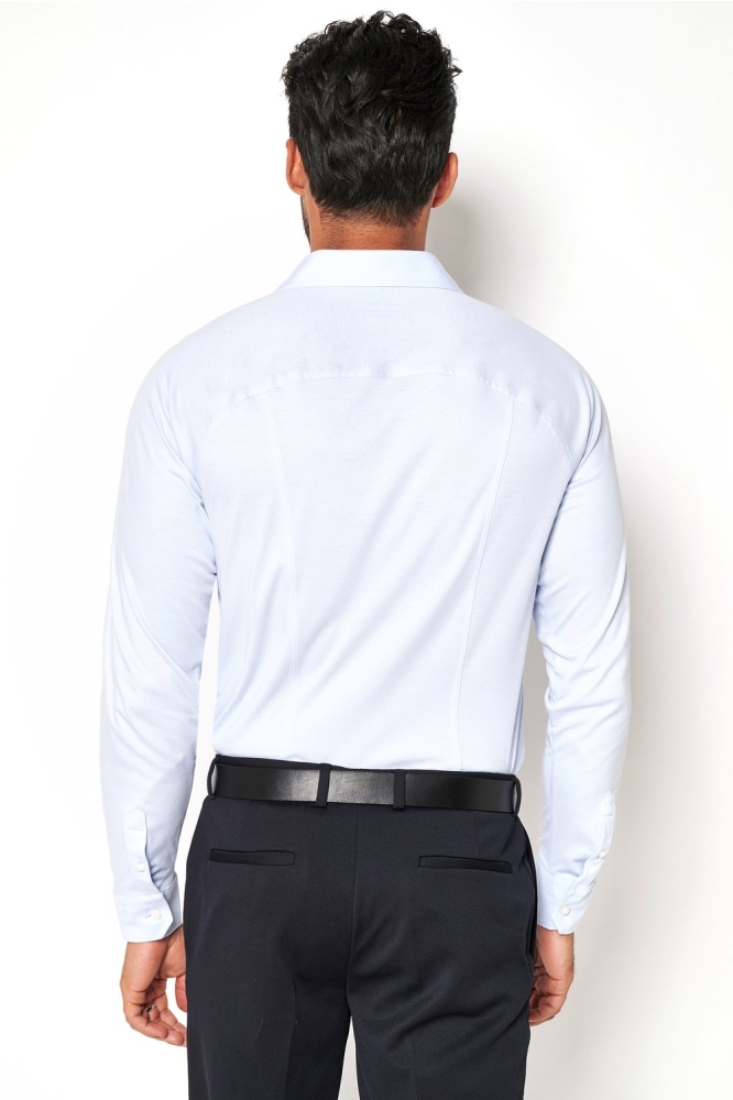 Desoto blauwe heren overhemd | Model achteraanzicht