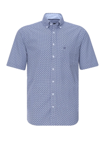 Campbell Overhemd RANGER SS 5 OVERHEMD 081471 3006 BLAUW DESSIN
