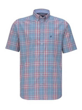 Campbell Overhemd RANGER SS OVERHEMD 081599 3405 AQUA GROTE RUIT