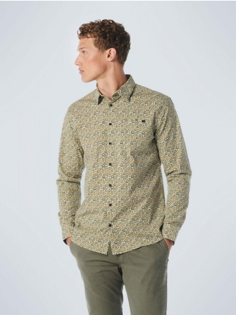 NO-EXCESS Overhemd SHIRT STRETCH ALLOVER PRINT 21430710 055 Olive