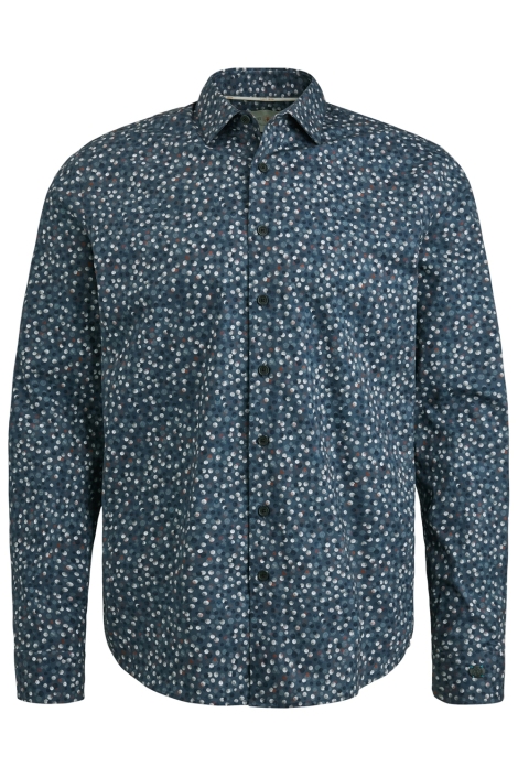 Cast Iron blauwe heren overhemd | Vooraanzicht
