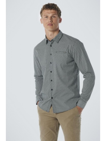 NO-EXCESS Overhemd SHIRT STRETCH ALLOVER PRINTED 21430815SN 052 DARK GREEN