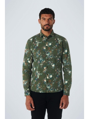 NO-EXCESS Overhemd SHIRT STRETCH ALLOVER PRINTED 21450842 052 DARK GREEN