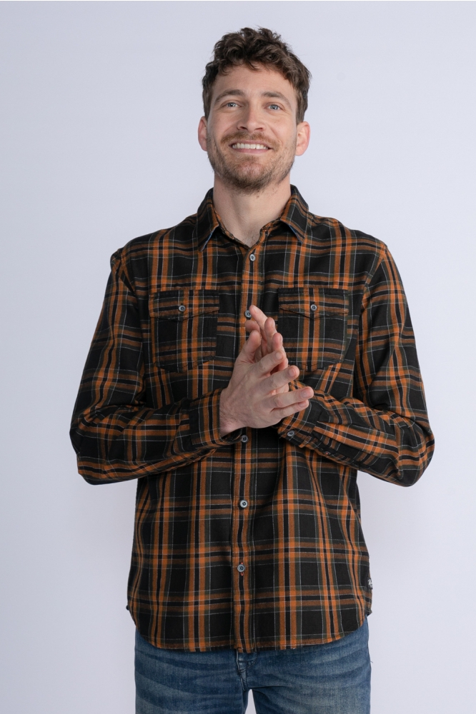 MEN SHIRT LONG SLEEVE CHECK M 3030 SIL400 2118