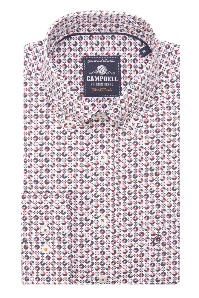 CASUAL OVERHEMD LM 084666 002 6906 BORDEAUX DESSIN
