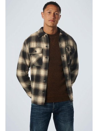 NO-EXCESS Overhemd OVERSHIRT BUTTON CLOSURE CHECK 21510902 014 STONE