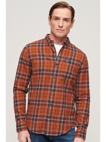 Superdry Overhemd L S COTTON LUMBERJACK SHIRT M4010727A DRAYTON CHECK ORANGE