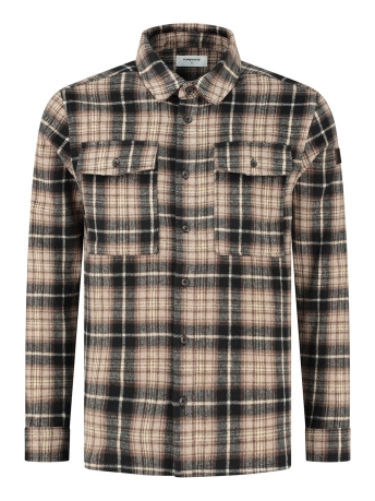 Purewhite Overhemd WOOL LOOK CHECK OVER SHIRT 23030207 49 BROWN