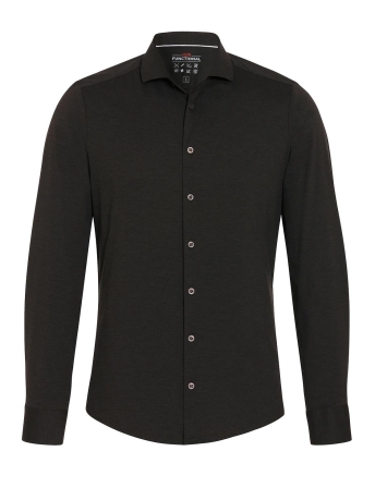 Pure H. Tico Overhemd FUNCTIONAL SHIRT LONGSLEEVE 3386 21150 248 DARK BROWN PLAIN