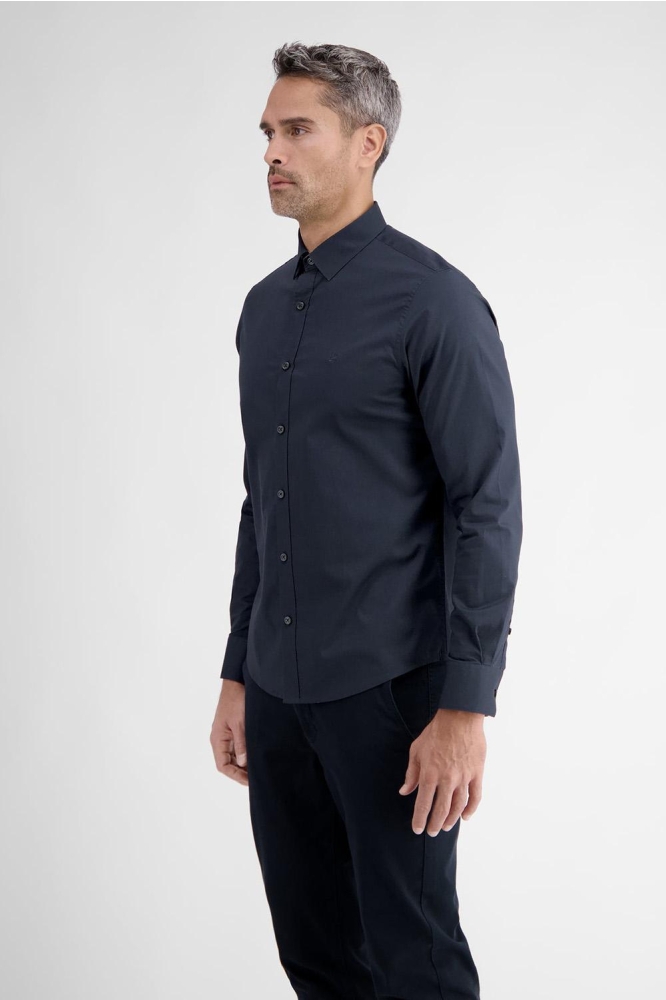 Lerros blauwe heren overhemd | Model zijaanzicht