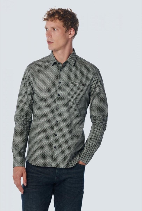 stretch allover printed shirt 22451104 no excess overhemd 125 light seagreen
