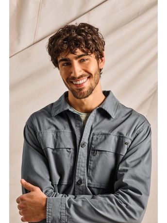 NO-EXCESS Overhemd OVERSHIRT BUTTON CLOSURE SOLID 22531108 123 STEEL