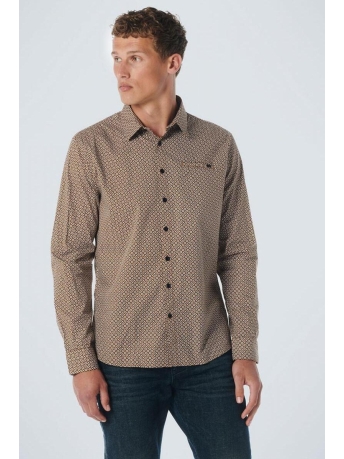 NO-EXCESS Overhemd SHIRT STRETCH ALLOVER PRINTED 21430815SN 048 Caramel