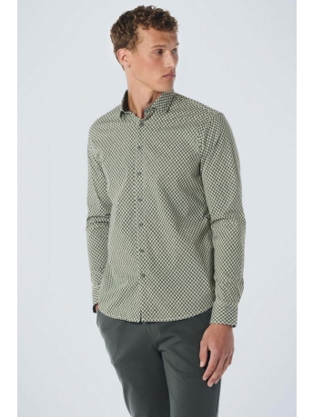 NO-EXCESS Overhemd SHIRT STRETCH ALLOVER PRINTED 21450764 052 Dark Green