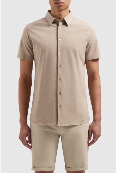 Pure Path pique shortsleeve button up