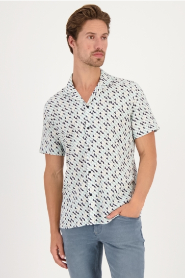 Gabbiano Overhemd OVERHEMD KORTE MOUW MET OPEN KRAAG 334545 599 sea green