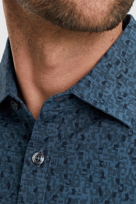 PME legend blauwe heren overhemd | Close up