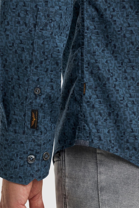 PME legend blauwe heren overhemd | Close up