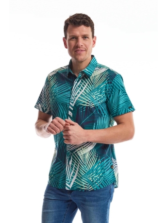 Twinlife Overhemd WOVEN SHIRT BIG LEAVES TW42208 552 SPRUCED UP