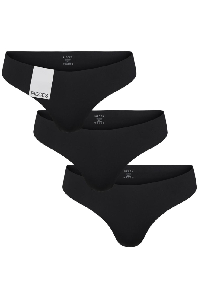 PCNAMEE THONG 3-PACK NOOS 17141726 Black 3 PACK