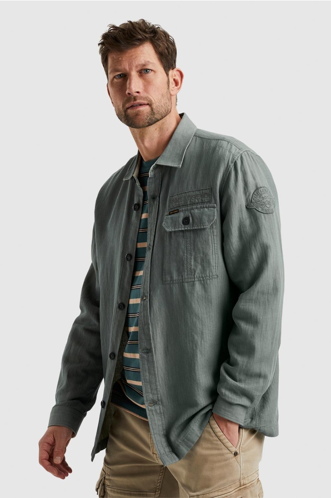 SHIRT JACKET WITH HERRINGBONE PATTERN PSI2403224 6019