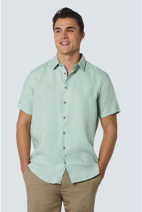 NO-EXCESS shirt short sleeve linen solid